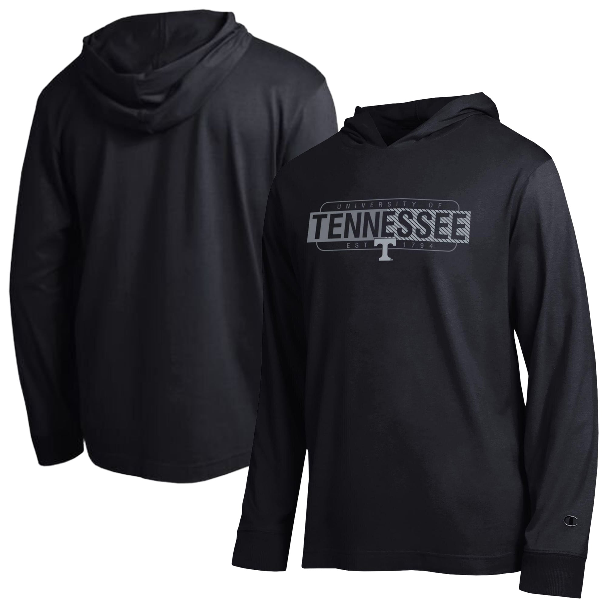 Men's Champion Black Tennessee Volunteers Gradient All-Star Long Sleeve Hooded T-Shirt